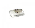 30 x 22mm White Foil Handmade Lampwork Glass Bead 30 x 22mm White Foil Handmade Lampwork Glass Bead