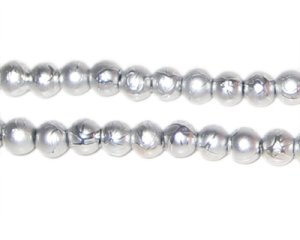 (image for) 6mm Drizzled Silver Bead, approx. 43 beads