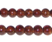 (image for) 8mm Dark Brown Round Crackle Glass Bead, approx. 55 beads