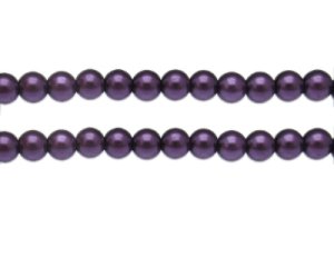 (image for) 8mm Dark Purple Glass Pearl Bead, approx. 56 beads