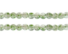 (image for) 8mm Greenbrier Crackle Spray Glass Bead, approx. 51 beads