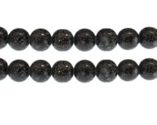 (image for) 12mm Black Spot Marble-Style Glass Bead, approx. 14 beads