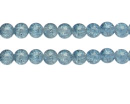 (image for) 10mm Deep Silver Crackle Glass Bead, approx. 22 beads