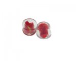 20mm Red Lampwork Column Glass Bead, 2 beads 20mm Red Lampwork Column Glass Bead, 2 beads