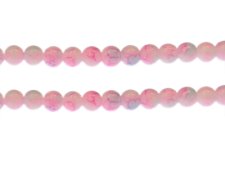 (image for) 8mm Pink/Lilac Marble-Style Glass Bead, approx. 53 beads