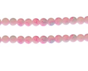 (image for) 8mm Pink/Lilac Marble-Style Glass Bead, approx. 53 beads