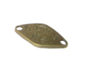 (image for) 26 x 18mm Bronze Kiss Me Link - 2 links