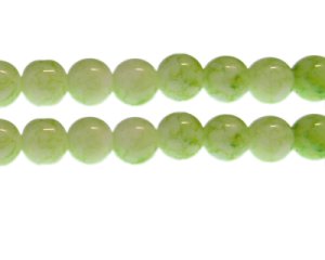 (image for) 12mm Lime Green Marble-Style Glass Bead, approx. 17 beads