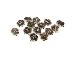 (image for) 6mm Silver Rose Metal Spacer Bead, approx. 15 beads