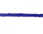 6mm Blue Faceted Cube Glass Bead, 14" string 6mm Blue Faceted Cube Glass Bead, 14" string
