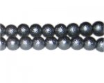 10mm Charcoal Rustic Glass Pearl Bead, approx. 23 beads