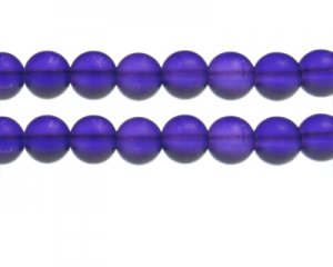 (image for) 12mm Purple Sea/Beach-Style Glass Bead, approx. 13 beads