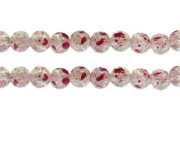 (image for) 10mm Rose Crackle Spray Glass Bead, approx. 23 beads