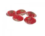 20mm Red Floral Lampwork Glass Bead, 5 beads 20mm Red Floral Lampwork Glass Bead, 5 beads