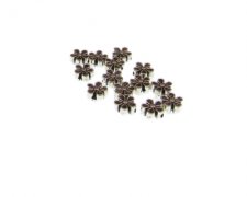 (image for) 6 x 4mm Flower Silver Metal Spacer Bead, 14 beads