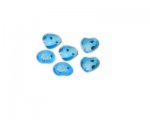 12mm Turquoise Dot Handmade Lampwork Heart Bead, 6 beads 12mm Turquoise Dot Handmade Lampwork Heart Bead, 6 beads