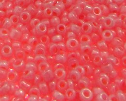 (image for) 11/0 Salmon Ceylon Glass Seed Beads, 1oz. bag