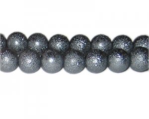 12mm Charcoal Rustic Glass Pearl Bead, approx. 17 beads