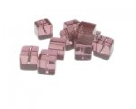 10mm Plum Cube Pressed Glass Bead, 10 beads 10mm Plum Cube Pressed Glass Bead, 10 beads
