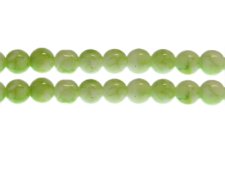 (image for) 10mm Light Green Marble-Style Glass Bead, approx. 22 beads