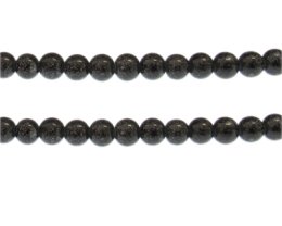 (image for) 8mm Black Speckle Marble-Style Glass Bead, approx. 35 beads
