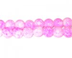 10mm Fuchsia Marble-Style Glass Bead, approx. 21 beads 10mm Fuchsia Marble-Style Glass Bead, approx. 21 beads