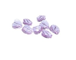 (image for) 10mm Lilac Pressed Glass Heart Bead, 8 beads