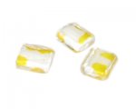 14mm Yellow Dot Rectangle Handmade Lampwork Bead, 5 beads 14mm Yellow Dot Rectangle Handmade Lampwork Bead, 5 beads