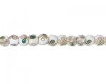 4mm White Round Cloisonne Bead, 10 beads
