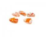 16mm Orange Stripe Heart Pressed Glass Bead, 5 beads 16mm Orange Stripe Heart Pressed Glass Bead, 5 beads