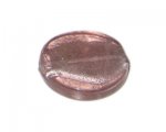 34mm Soft Plum Foil Flat Round Handmade Lampwork Glass Bead 34mm Soft Plum Foil Flat Round Handmade Lampwork Glass Bead