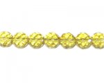 10mm Pale Gold Faceted Round Glass Bead, 12" string 10mm Pale Gold Faceted Round Glass Bead, 12" string
