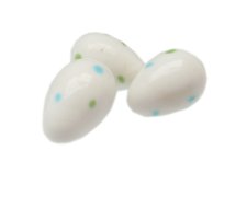 (image for) 32 x 24mm White Dot Lampwork Egg Glass Bead, 1 bead, NO Hole