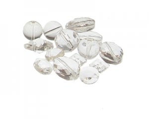 (image for) Approx. 1oz. Crystal Faceted/Plain Glass Bead Mix