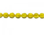 10mm Yellow Gold Faceted Glass Bead, 13" string 10mm Yellow Gold Faceted Glass Bead, 13" string