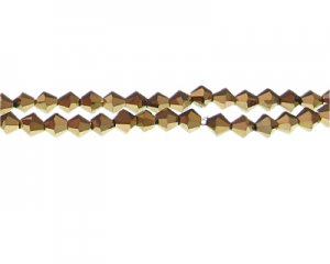(image for) 6mm Gold Electroplated Bicone Glass Bead, 22" string