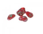 16mm Red Heart Foil Lampwork Bead, 5 beads 16mm Red Heart Foil Lampwork Bead, 5 beads