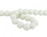 12mm White Opaque Faceted Glass Bead, 16" string 12mm White Opaque Faceted Glass Bead, 16" string