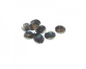 12mm Black Foil Lampwork Glass Bead, 8 beads