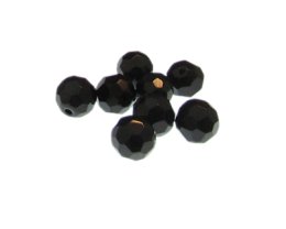 (image for) 10mm Black Faceted Glass Bead, 8 beads