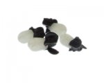 20 x 12mm Milky White/Black Flower Lampwork Glass Bead, 4 beads 20 x 12mm Milky White/Black Flower Lampwork Glass Bead, 4 beads