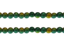 (image for) 8mm Drizzled Green/Gold Glass Bead, approx. 36 beads