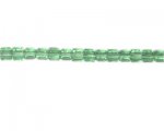 6mm Pale Green Faceted Cube Glass Bead, 14" string 6mm Pale Green Faceted Cube Glass Bead, 14" string