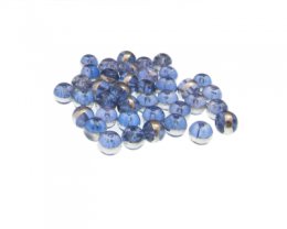 (image for) Approx. 1oz. x 6x4mm Midnight Blue Rondelle Glass Bead w/Silver Line