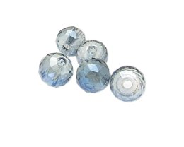 (image for) 14mm Silver Faceted Glass Bead, 5 beads