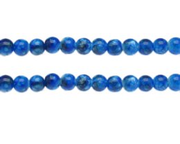 (image for) 8mm Blue Swirl Marble-Style Glass Bead, approx. 38 beads