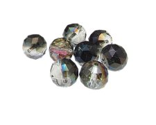 (image for) 14mm Crystal/Black Faceted Glass Bead, 8 beads