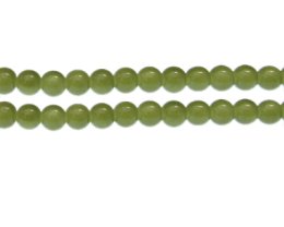 (image for) 8mm Olive Gemstone-Style Glass Bead, approx. 37 beads