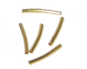 15 x 2mm Gold Brass Curved Tube - approx. 48 tubes