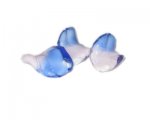 28 x 20mm Blue / Pink Lampwork Leaf Bead, 3 beads 28 x 20mm Blue / Pink Lampwork Leaf Bead, 3 beads